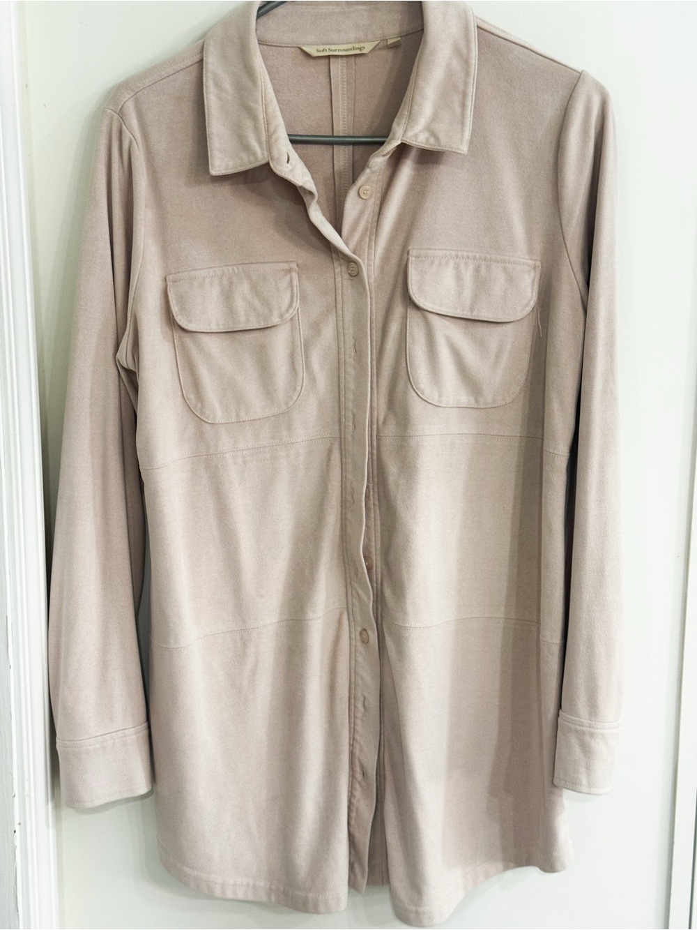 Soft Surroundings Light Beige Shirt Jacket